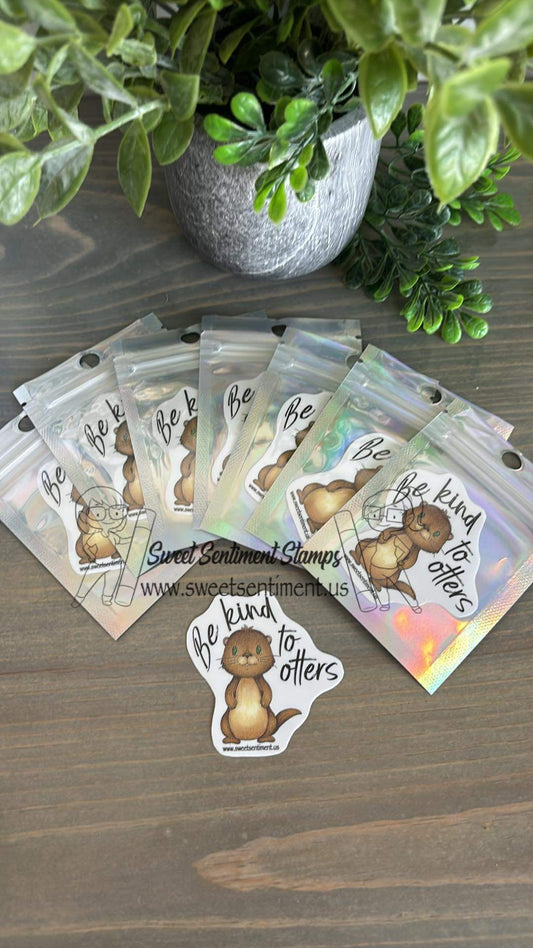 Vinyl Sticker - Clear - Be Kind to Otters